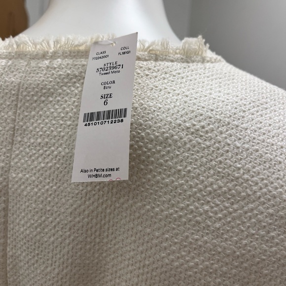 NWT - WHBM TWEED MOTO JACKET, SIZE 6 - Picture 5 of 7